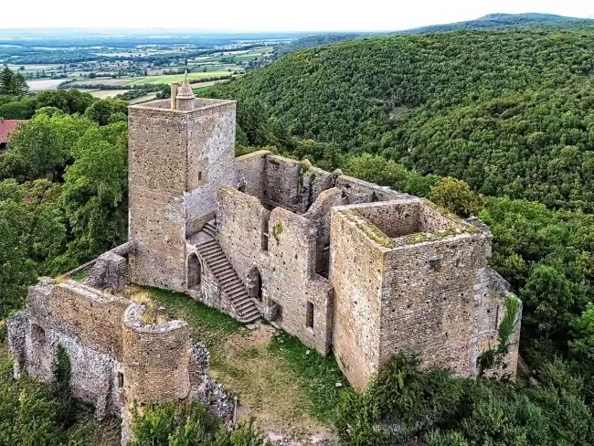 Vue aérienne du donjon