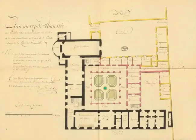 Projet du plan de reconstruction du Couvent des annonciades célestes © archives nationales