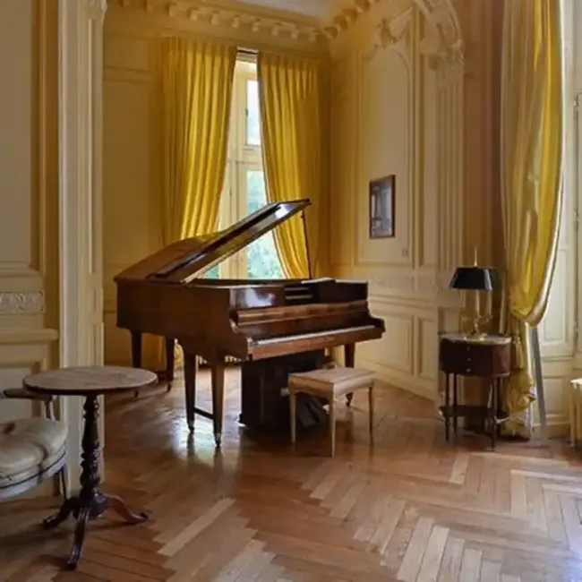 Le salon de musique du domaine de Candé © Leonard De Serres