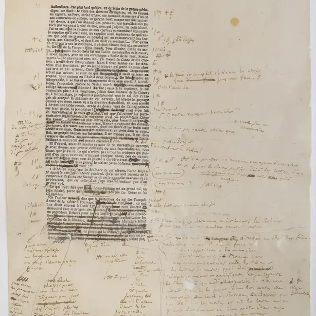 Epreuves corrigées par Balzac au musée Balzac © Stevens Frémont
