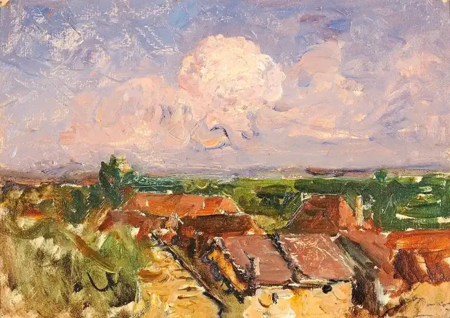 François Auguste Ravier, Les toits de Morestel © Maison Ravier